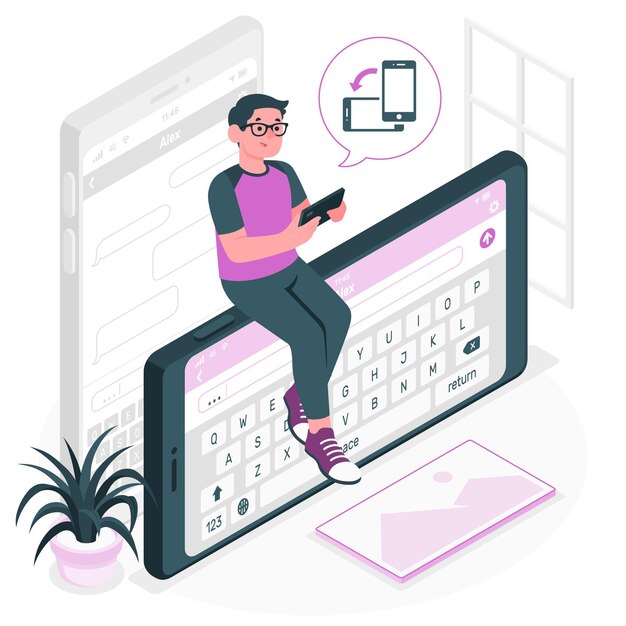 Ilustración del concepto de modo horizontal