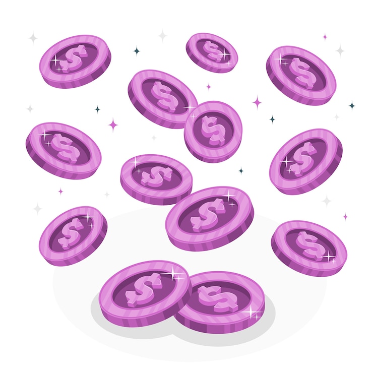 Vector gratuito ilustración del concepto de las monedas que caen