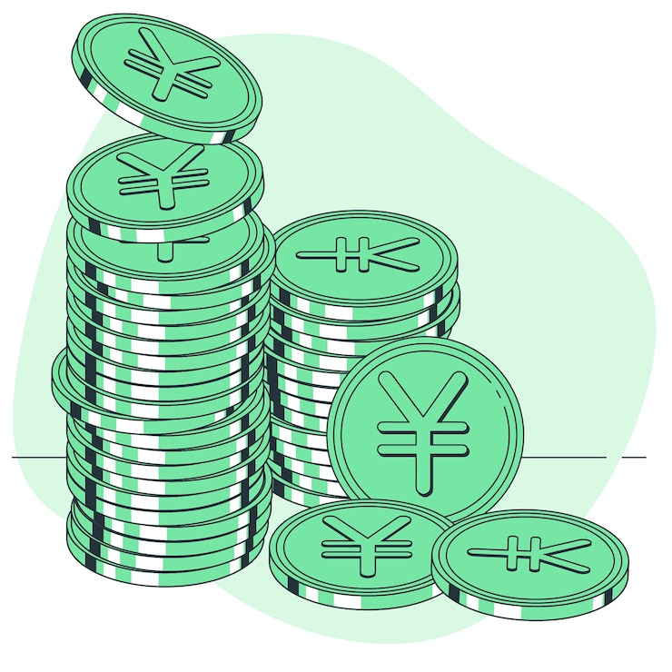 Vector gratuito ilustración del concepto de las monedas de yenes