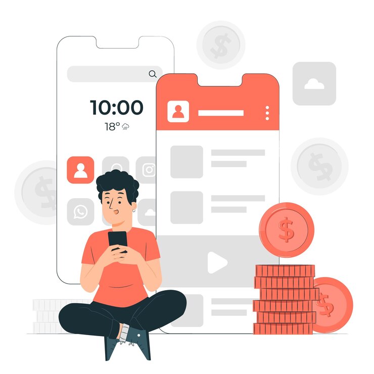 Vector gratuito ilustración del concepto de monetización de la aplicación