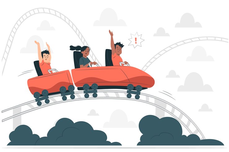 Vector gratuito ilustración del concepto de montaña rusa