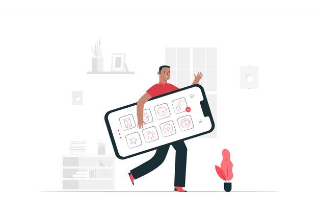 Ilustración del concepto de móvil