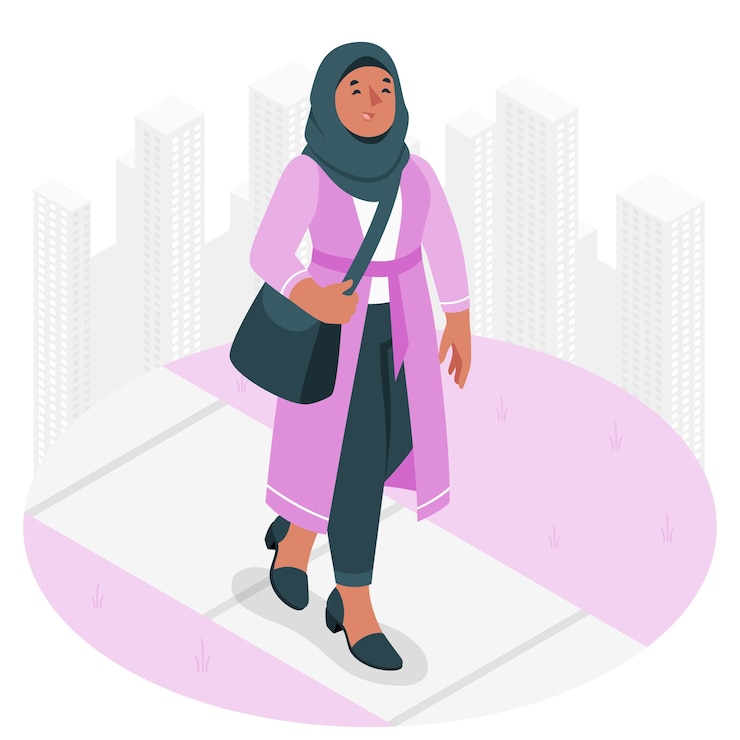 Vector gratuito ilustración del concepto de mujer musulmana moderna