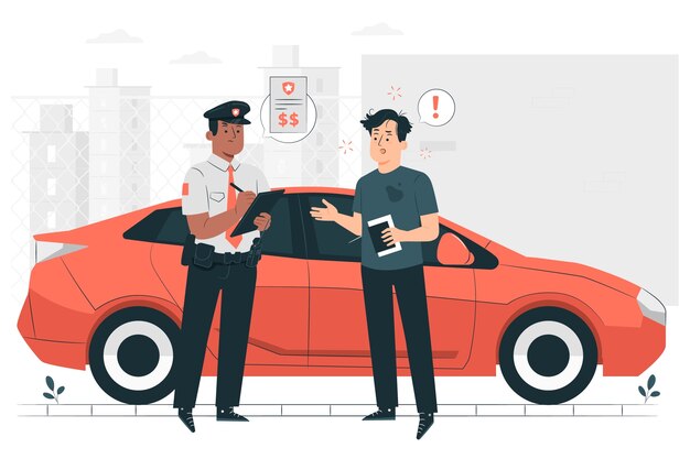 Ilustración del concepto de multa de tráfico