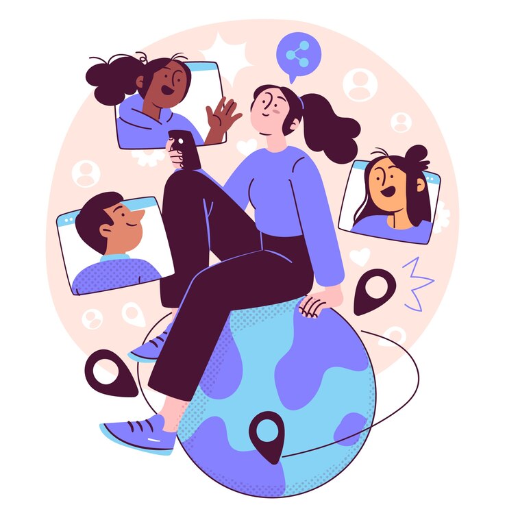 Vector gratuito ilustración del concepto de mundo conectado