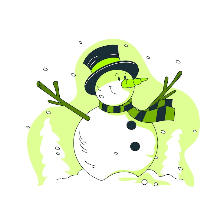 Vector gratuito ilustración de concepto de muñeco de nieve