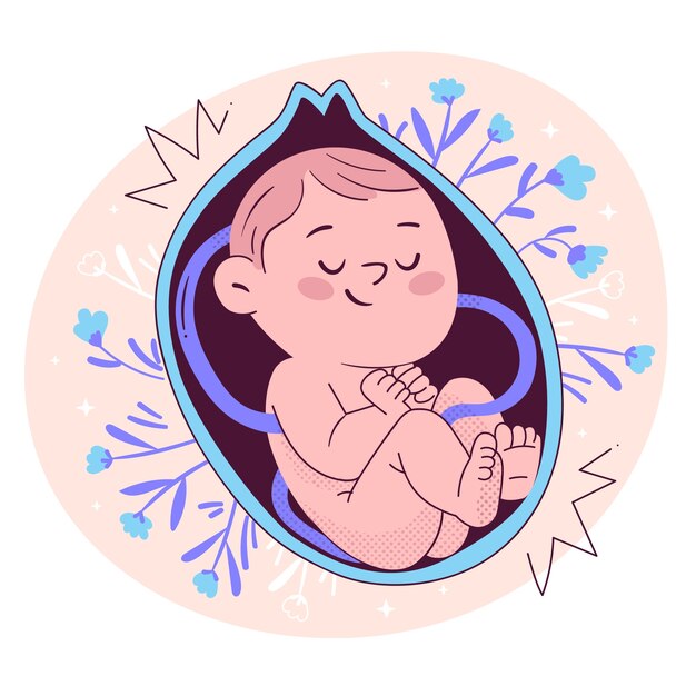 Ilustración del concepto de nacimiento del bebé