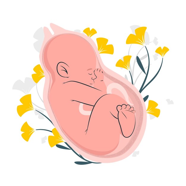 Ilustración de concepto de nacimiento de bebé