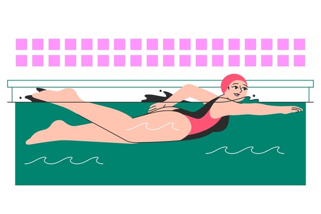 Ilustración del concepto de natación