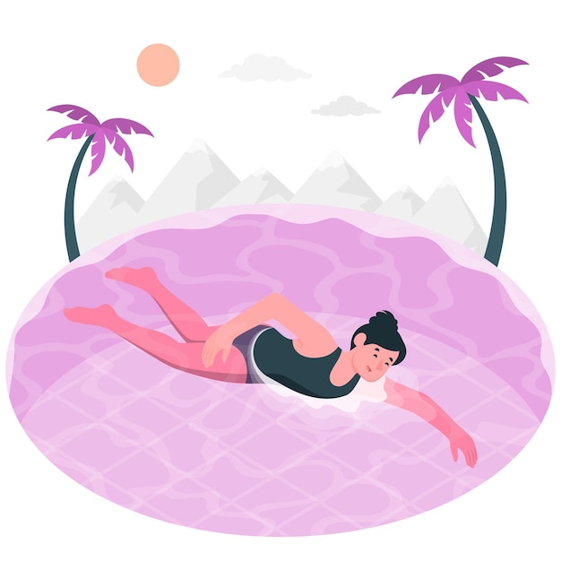 Vector gratuito ilustración del concepto de natación