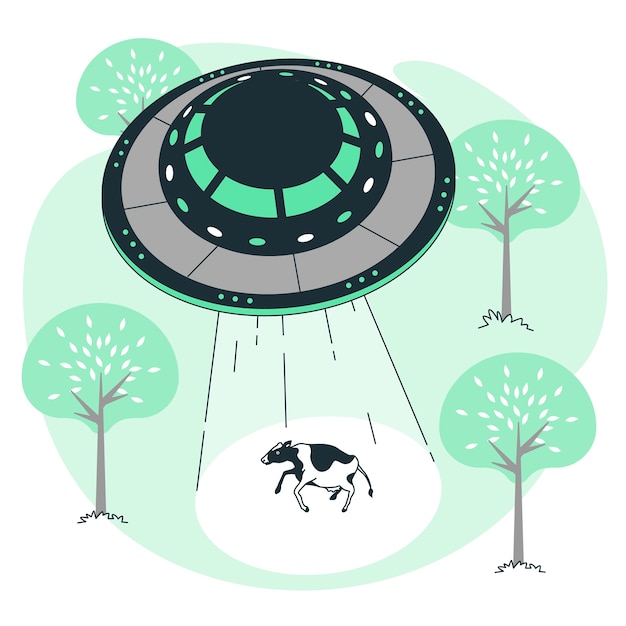 Vector gratuito ilustración del concepto de nave espacial extraterrestre