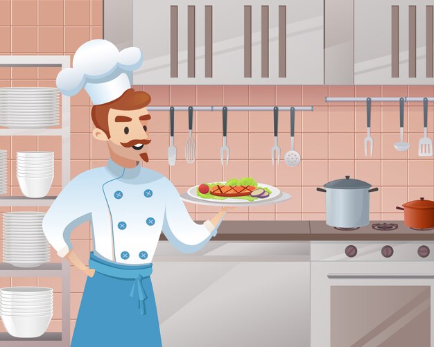 Ilustración del concepto del negocio de restaurante