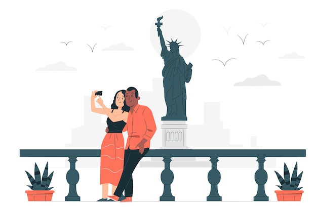 Vector gratuito ilustración del concepto de nueva york