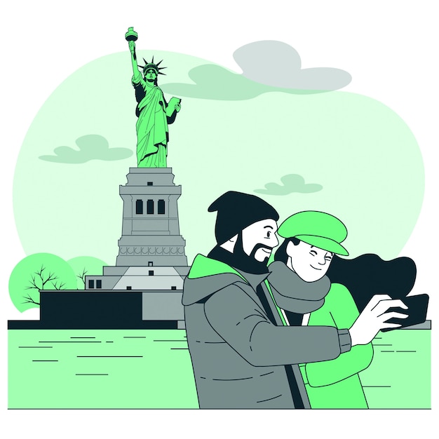 Vector gratuito ilustración del concepto de nueva york