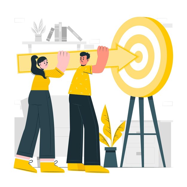 Ilustración del concepto de objetivos compartidos