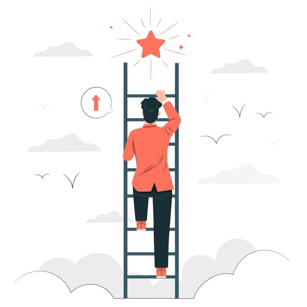 Ilustración del concepto de objetivos personales