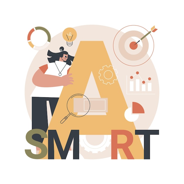 Vector gratuito ilustración del concepto de objetivos smart