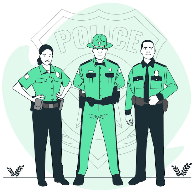 Vector gratuito ilustración del concepto de oficiales de policía