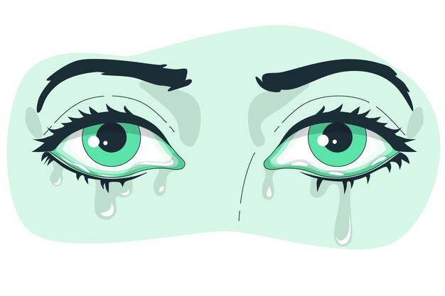 Ilustración del concepto de los ojos llorosos
