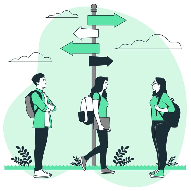 Ilustración del concepto de orientación profesional