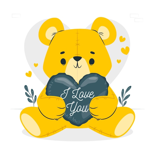 Vector gratuito ilustración de concepto de oso de peluche de día de san valentín