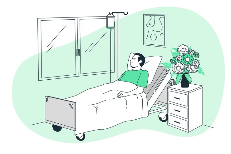 Vector gratuito ilustración de concepto de paciente de hospital