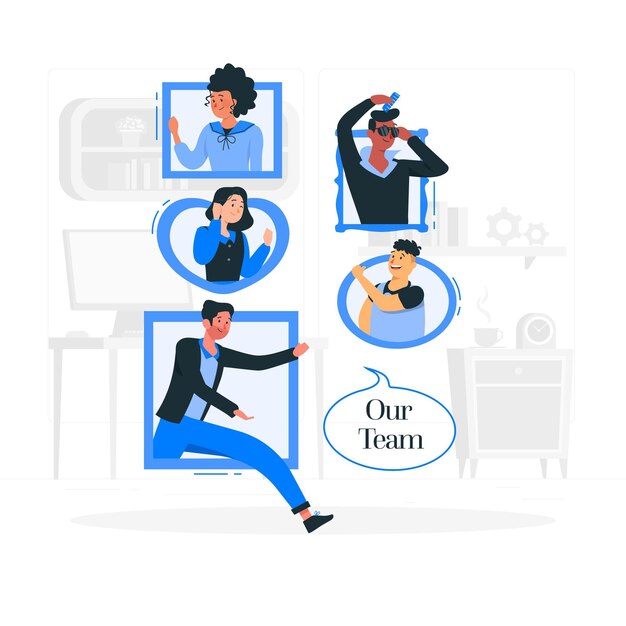 Ilustración de concepto de página de equipo