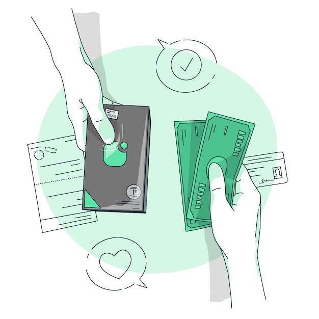 Vector gratuito ilustración de concepto de pago en efectivo