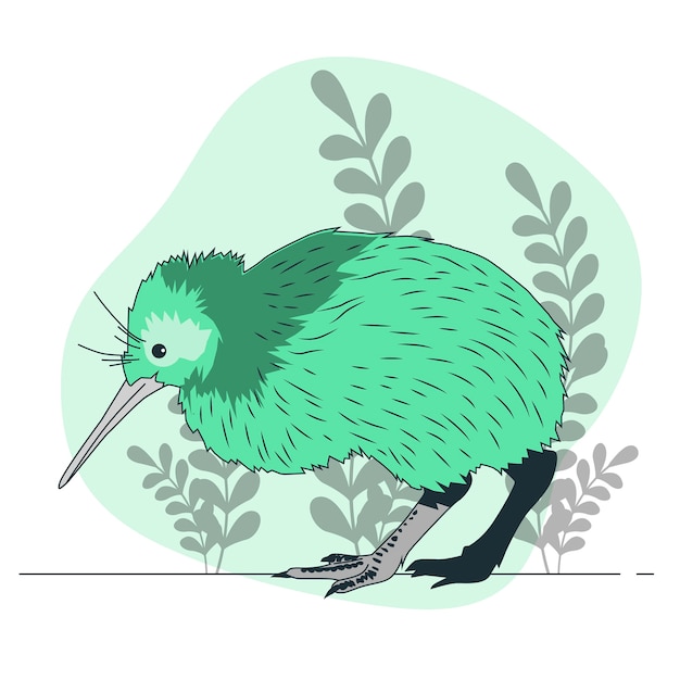 Vector gratuito ilustración del concepto de pájaro kiwi