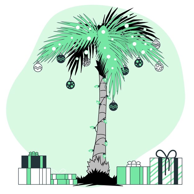 Ilustración de concepto de palmera de Navidad
