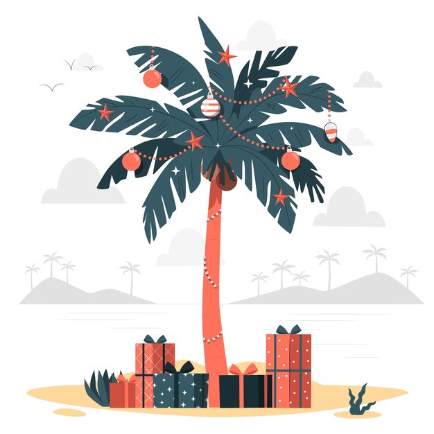 Ilustración del concepto de palmera de Navidad
