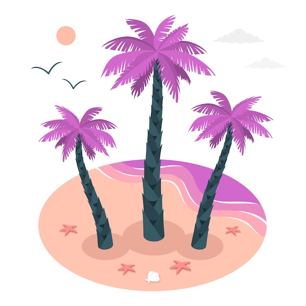 Vector gratuito ilustración del concepto de palmera