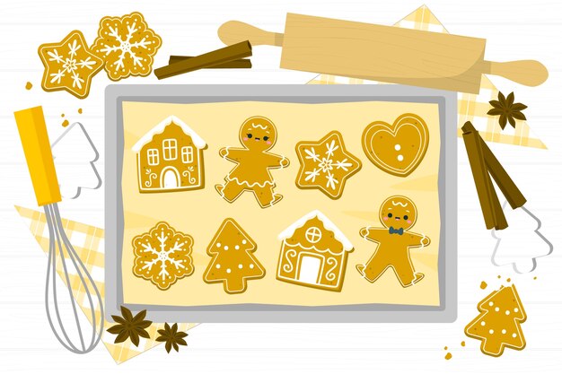 Ilustración del concepto de panadería navideña