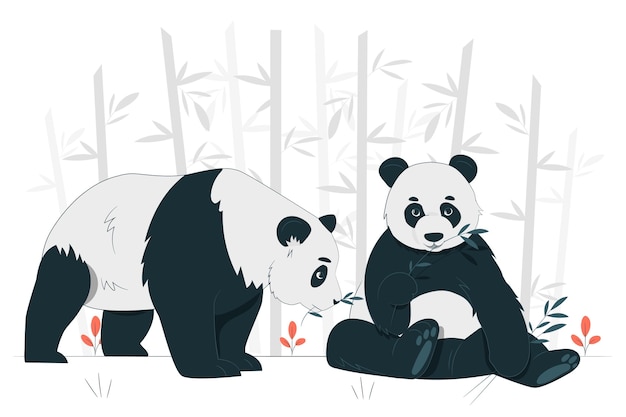 Vector gratuito ilustración del concepto de pandas