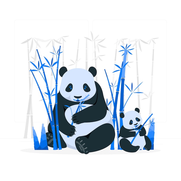 Vector gratuito ilustración del concepto de pandas