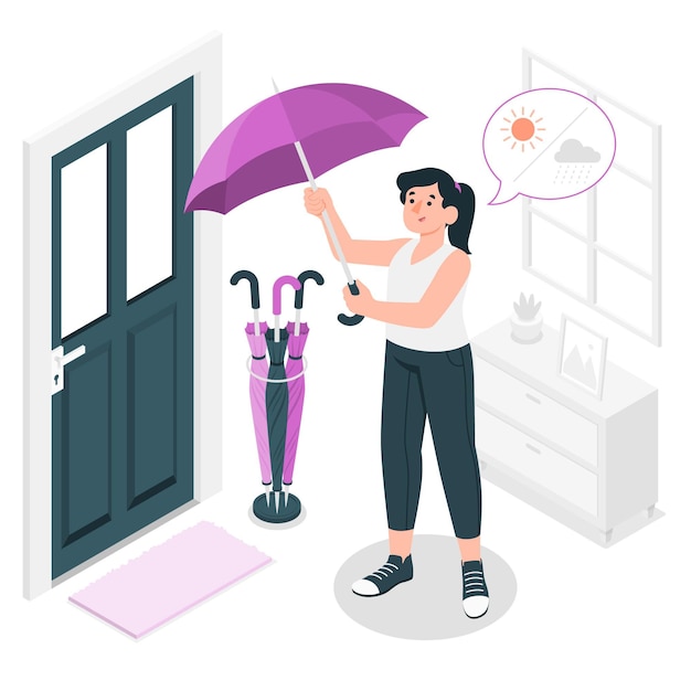 Vector gratuito ilustración del concepto de paraguas