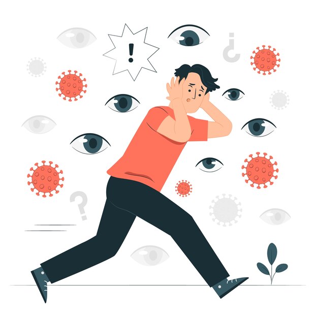 Ilustración del concepto de paranoia