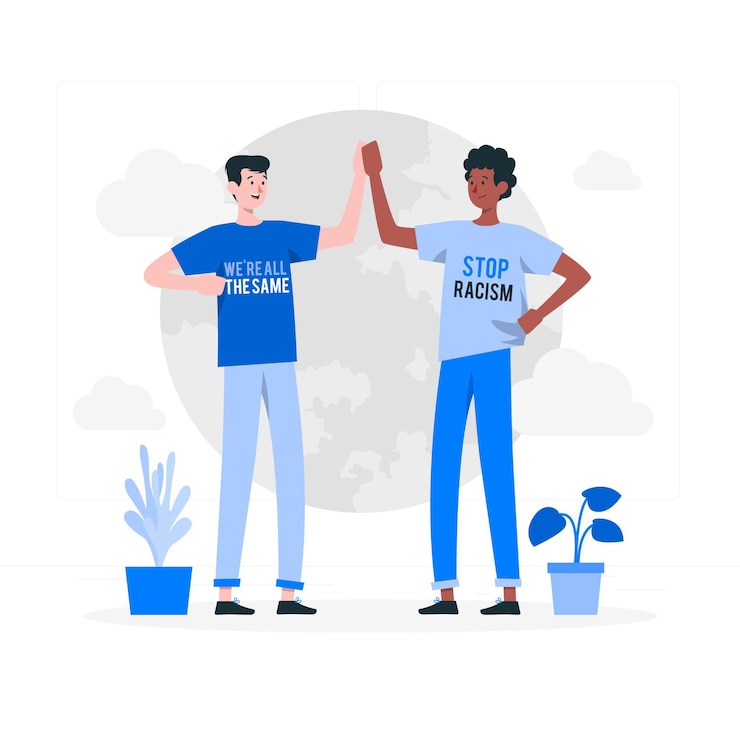 Vector gratuito ilustración del concepto de parar el racismo