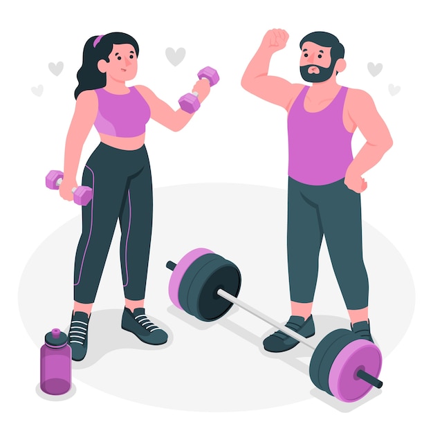 Vector gratuito ilustración del concepto de pareja de aptitud