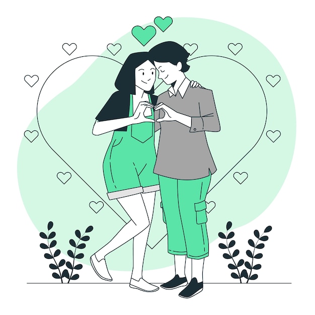 Vector gratuito ilustración de concepto de pareja de lesbianas