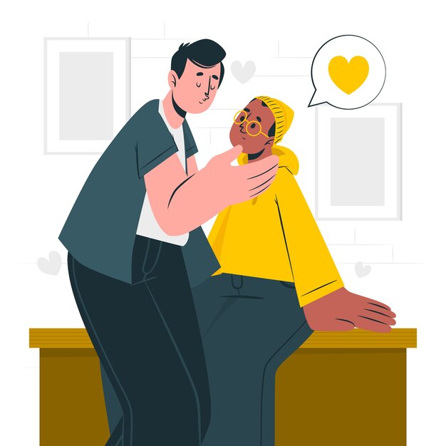 Ilustración del concepto de pareja LGBT