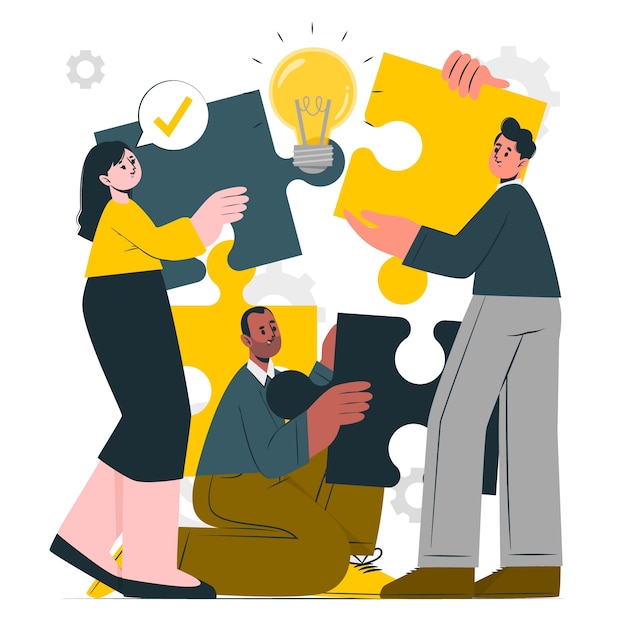 Ilustración del concepto de participación de los empleados
