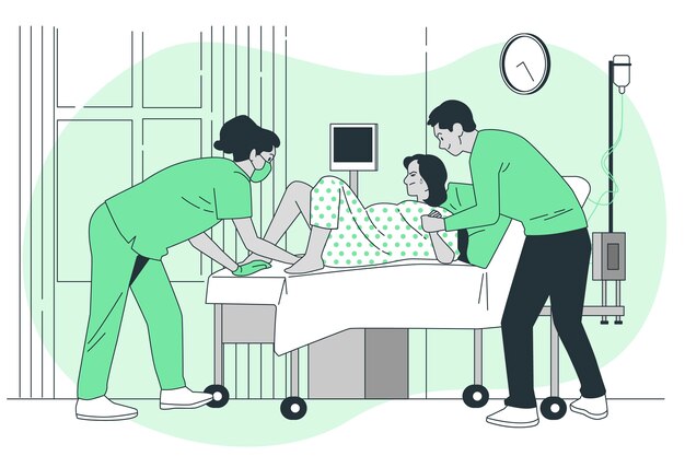 Ilustración del concepto de parto