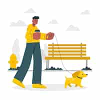 Vector gratuito ilustración de concepto de pasear perros