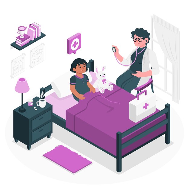 Ilustración del concepto de pediatra