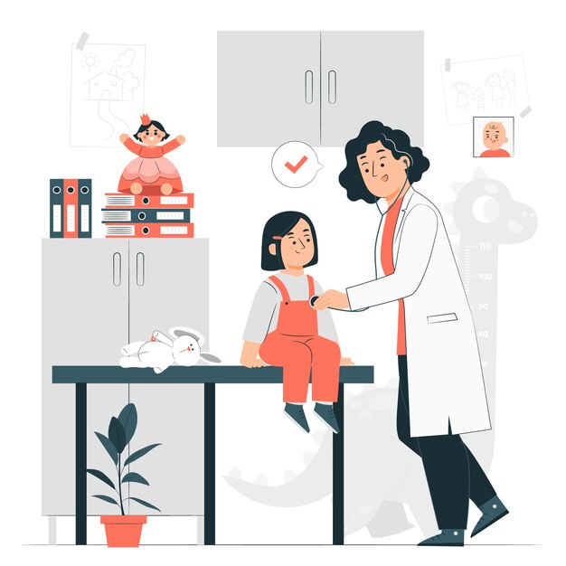 Ilustración del concepto de pediatra