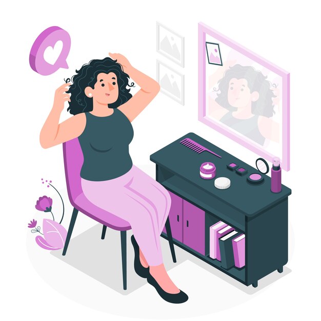 Ilustración de concepto de pelo rizado