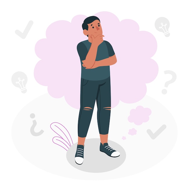 Ilustración de concepto de pensamiento de hombre