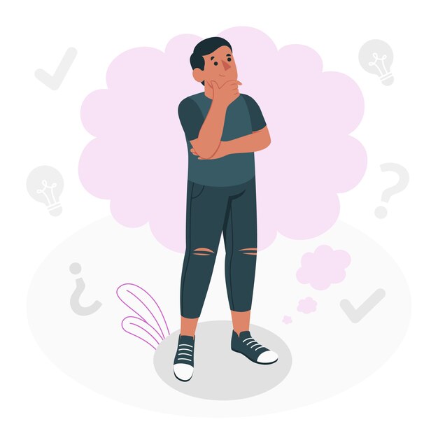 Ilustración de concepto de pensamiento de hombre
