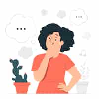 Vector gratuito ilustración de concepto de pensamiento de mujer